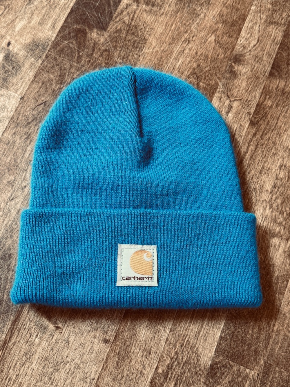 Carhartt knitted Cuffed Ribbed Beanie Hat - Teal Blue